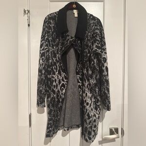 Chico's Black and White Patterned Cardigan